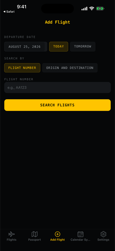 Add flight search by flight number